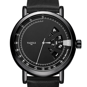 Reloj de Pulsera YAZOLE <span class=keywords><strong>D</strong></span> <span class=keywords><strong>518</strong></span> en Existencia, Relojes de Lujo para Hombre con Logotipo Personalizado, Reloj de Cuarzo con Correa de Cuero de Calidad, Venta al por Mayor de Fábrica - Product Image 1