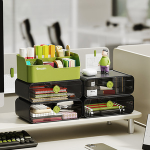 Tocen Desktop <b>Storage</b> <b>Box</b> <b>Drawer</b> Style Multi Compartment Office Organizer for Desk Stationery Cosmetics Pen Holder - Product Image 1