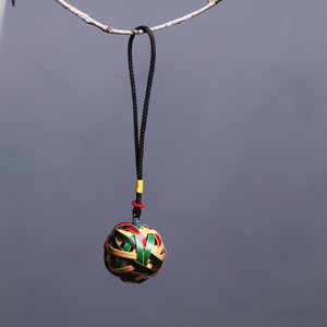 Bamboo Woven Colorful Ball <b>Wind</b> <b>Chime</b> Pendant 4cm Modern Simple Style Home Decor Bamboo Craft Supply - Product Image 4