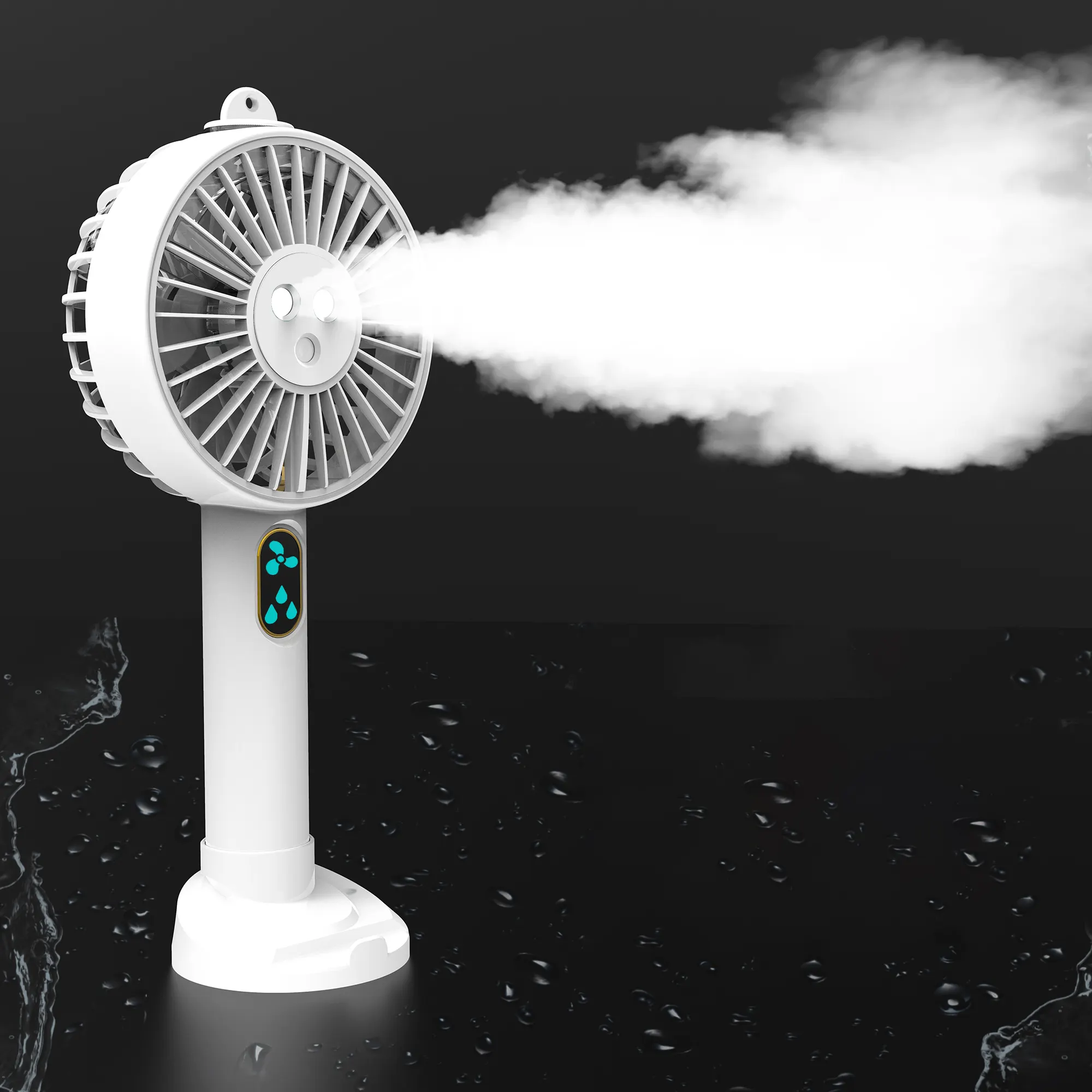 Nuovo Design CE FCC brevetto fabbrica portatile acqua nebulizzata ventilatore elettrico USB ricaricabile mano Mini ventilatore