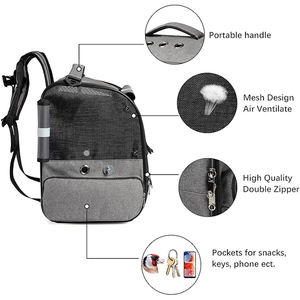 Sac à dos de transport d'oiseaux de luxe Cage respirante <span class=keywords><strong>en</strong></span> maille vétérinaire légère avec support de perchoir pour voyager avec perroquets perruches calopsittes - Product Image 4