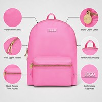 Sac à dos scolaire personnalisé léger et simple en nylon, classique, géométrique, antivol, unisexe, impression par sublimation