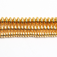 Perles d'espacement en hématite plaquées or 18 carats pour la fabrication de bijoux