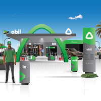 Solution d'affichage numérique pour station-service MACCANCustom, ensemble complet, affichage des prix LED, totem, kiosque, système d'affichage publicitaire extérieur