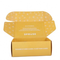 Boîte d'emballage personnalisée en carton plié, colorée, jaune, durable, pour les vêtements de marque