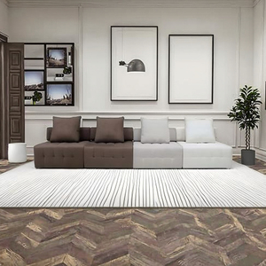 Divano Componibile Reclinabile Contemporaneo Multicolore in Tessuto Marrone <span class=keywords><strong>e</strong></span> <span class=keywords><strong>Grigio</strong></span>, Set di Divani Convertibili di Lusso per Soggiorno - Product Image 1
