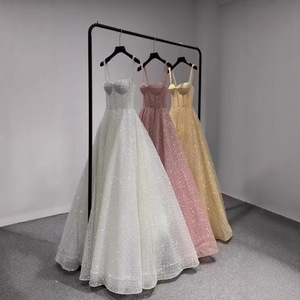 Nuovo Abito <span class=keywords><strong>da</strong></span> <span class=keywords><strong>Sera</strong></span> Principessa Scollato all'Americana con Paillettes, Vaporoso, Elegante e Raffinato per Feste di Compleanno ed Eventi - Product Image 4