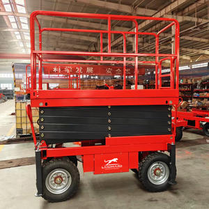 LANDWARD pequeña plataforma de elevación hidráulica eléctrica Mini plataforma de elevación de tijera móvil para el hogar Venta de elevación de tijera autopropulsada sobre orugas - Product Image 6