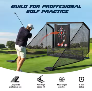 Filet d'entraînement de golf portable 10x7 pieds avec cadre en acier robuste et 2 barrières latérales pour l'entraînement au swing dans la cour - Product Image 4