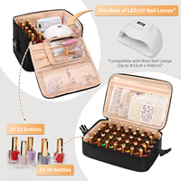 Relavel peut contenir une lampe à ongles et plus de 45 bouteilles, 3 modes d'utilisation Sac de rangement détachable pour les ongles Étui de voyage pour les ongles