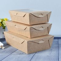 Boîte à salade en carton avec fenêtre, emballage alimentaire à emporter, boîte à lunch
