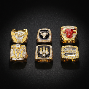 Anillos de Campeonato de Baloncesto de Aleación de Alta Calidad, Juego de 6 Anillos de Plata 925/Chapados en Oro, para Fanáticos de <span class=keywords><strong>Jordan</strong></span>, Conmemorativos, de Colección - Product Image 5