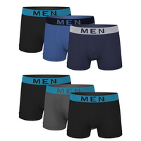 Caleçons Boxers Tricotés Sans Coutures pour Hommes, en Polyester Élastique Respirant et Antibactérien, Taille Mi-Haute – Grande Vente