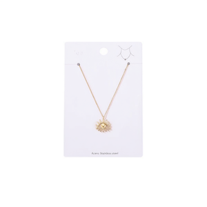 Collier en acier inoxydable en forme d'œil pour femmes, pendentif à la mode, bijoux 47670 - Product Image 1