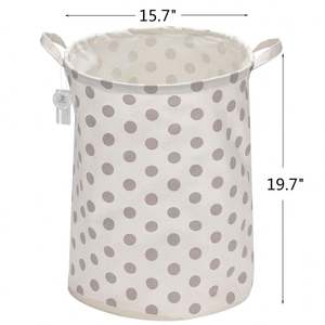 Grand panier à linge pliable en toile de coton de haute qualité avec logo personnalisé - Product Image 1