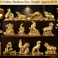 Ornements Feng Shui pour la prospérité, 12 figurines : Rat, Bœuf, Tigre, Lapin, Dragon, Serpent, Cheval, Chèvre, Singe, Coq, Chien, Cochon