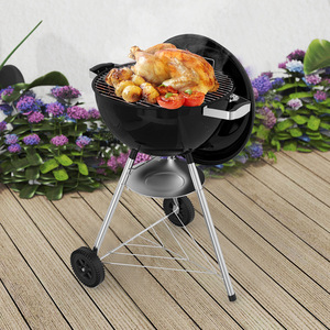 18.5-Inch Round Charcoal Grill With Wheels For Outdoor Camping Barbecue Grilling - Product Image 1