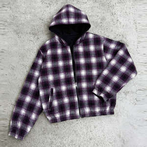 Finch Garment Cardigan Réversible Capuche Sweat-shirt Homme Oversize Style Urbain Zippé Motif Carreaux Rétro Patchwork - Product Image 2