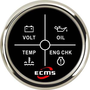 Medidor de Diagnóstico de 4 Funciones para Yates, Automóviles y Vehículos Modificados, Unidad Principal de 52 mm, Alarma para Voltaje, Presión de Aceite y Gases de Escape - Product Image 1