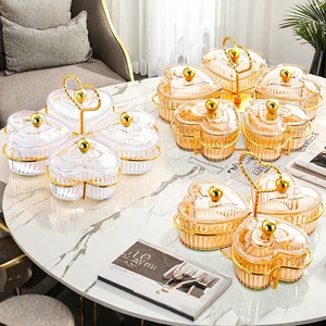 Plateau à fruits en plastique en forme de cœur avec couvercle, boîte de rangement anti-poussière de 1 à 3 L pour table basse, conteneur décoratif pour collations à la maison - Product Image 1