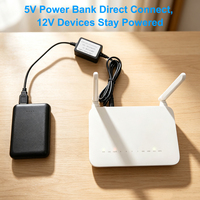 Cable Adaptador de Voltaje USB-C 5V a DC 12V, Módulo de Alimentación, Banco de Energía para Router WiFi, Convertidor ONU ONT, Cargador Portátil