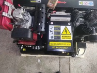 Compresseur d'air portable 3-en-1 en promotion : compresseur/soudeuse/générateur à double réservoir, type piston, moteur essence