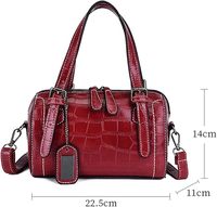 Sac à bandoulière tendance en cuir véritable pour femme, motif litchi en cuir de vachette, écologique, imperméable, fermeture éclair, 1-1,9 L