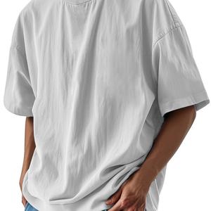 Camiseta de Alta Calidad 100% Algodón para Hombre, Impresión de Logotipo Personalizado, Diseño Holgado Liso con Pesos que Van Desde 260g a 280g - Product Image 4