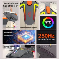 XUNFOX H2 Mouse RGB Backlit Isi Ulang untuk Nirkabel Dual-Mode Ringan Sensor PixArt 3200 6 Tombol Gaming yang Dapat Diprogram