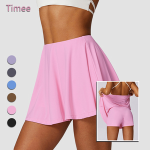 Custom Logo High Waist Yoga <strong>Culottes</strong> Women Quick Dry Tennis Running Fitness Ruched <strong>Short</strong> Skirt - Product Image 1