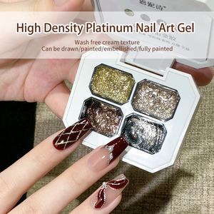Gels flash de peinture haute densité 4 couleurs avec logo personnalisé pour dessiner <span class=keywords><strong>sur</strong></span> <span class=keywords><strong>les</strong></span> <span class=keywords><strong>ongles</strong></span> Ensemble de gels métalliques pour <span class=keywords><strong>ongles</strong></span> - Product Image 2