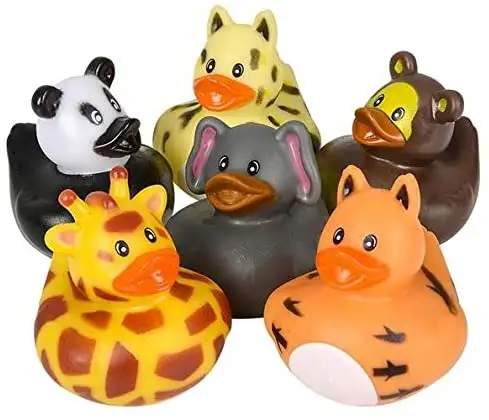 2 אינץ גן חיות בעלי החיים בתפזורת מבחר גומי Duckies מגוון סגנונות אמבט צעצוע גומי ברווזים