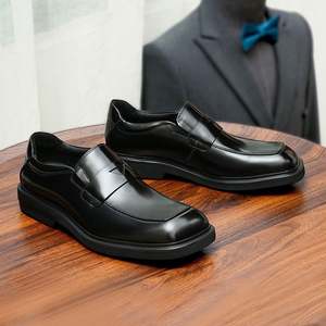 Zapatos Casuales de Cuero Puro para Hombre, Estilo 2025, Sin Cordones, Punta Cuadrada, Impermeables, Transpirables, Planos, para Oficina y Vestimenta Formal - Product Image 3