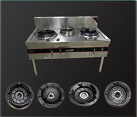 Cuisinières à gaz verticales à 2 brûleurs pour la cuisine professionnelle