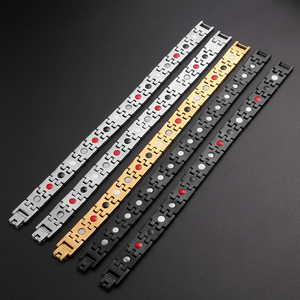 Pulsera de Holograma con Rayas de Trigo, Estilo Moderno y Lujoso, con Terapia Magnética, Chapada en Oro de 18K, <span class=keywords><strong>para</strong></span> Parejas Unisex, con <span class=keywords><strong>Iones</strong></span> <span class=keywords><strong>Negativos</strong></span> - Product Image 4