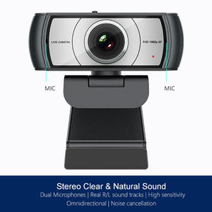 Autofocus 1080P USB Webcam riduzione del rumore microfono omnidirezionale ampia vista per le chiamate <span class=keywords><strong>Video</strong></span> per PC portatile Desktop CMOS - Product Image 3