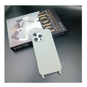 Couverture de téléphone antichoc en TPU doux pour la peau de couleur pure <span class=keywords><strong>avec</strong></span> lanière de sangle de <span class=keywords><strong>cordon</strong></span> de bandoulière pour étui <span class=keywords><strong>iPhone</strong></span> 16 Pro Max 15Pro - Product Image 1