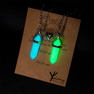 Collana con Ciondolo a Cuore Esagonale in Lega di Zinco Placcata Argento, <span class=keywords><strong>Regalo</strong></span> <span class=keywords><strong>Romantico</strong></span> Unisex <span class=keywords><strong>per</strong></span> Coppie - Product Image 3