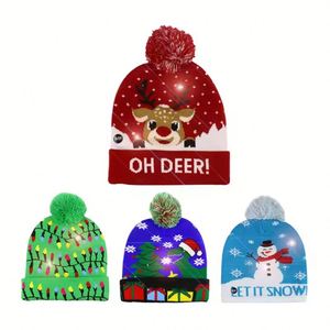 Chapeau en tricot lumineux LED pour Noël, idéal pour les fêtes d'Halloween et les soirées hivernales amusantes - Product Image 1