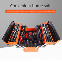 Ensemble d'outils de réparation automobile professionnel de 85 pièces, kit de clés à douille en acier au chrome-vanadium pour l'entretien automobile et la réparation en garage