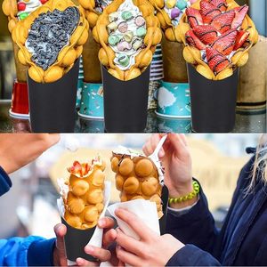 Boîte d'emballage pour frites en gros, cône en papier pour gaufres pour la pâtisserie de fête, plateau en papier pour les plats à emporter - Product Image 3