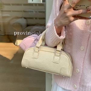 Sac à bandoulière coréen tendance pour femme, collection Printemps 2025, carré horizontal, fermeture éclair, pour tenues quotidiennes, style Lolita, motif fleurs de cerisier jaunes - Product Image 1