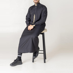 Jubbah Thobe Islámico para Hombre, Moderno, Casual, de Secado Rápido, Nuevo Diseño 2025, Transpirable, Ligero, de Poliéster - Product Image 4