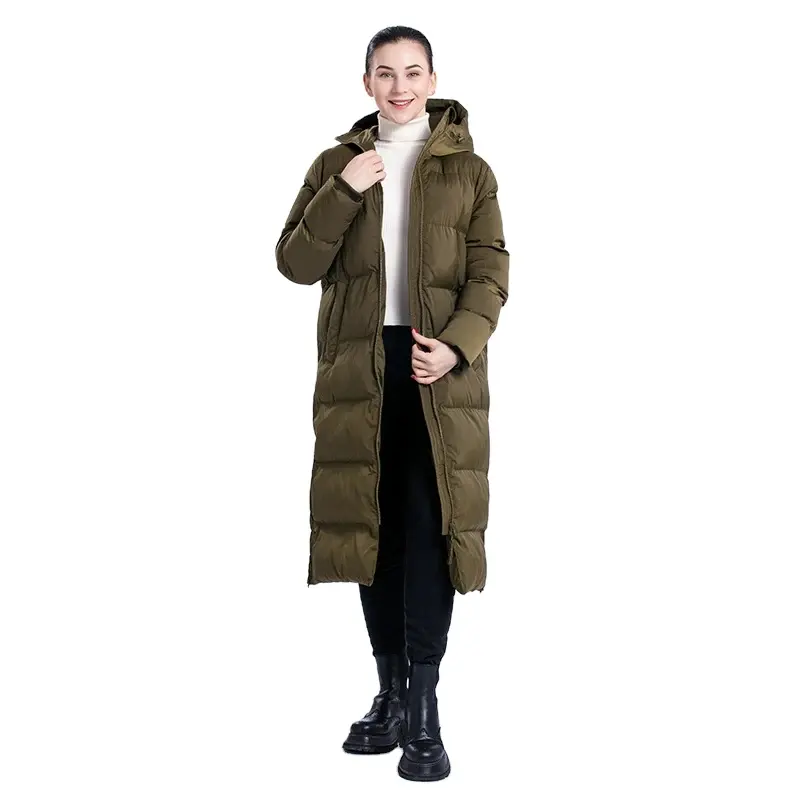 Plus Size manteau femme hiver winter long pu coat down winter puff thick puffer jacket over knee woman puffer jacket