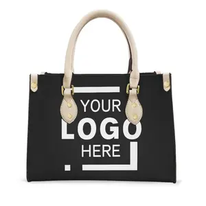 Borsa personalizzata in PU realizzata in pelle PU forma rettangolare bottone in metallo abbellimento borsa da donna semplice e Versatile