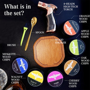 <span class=keywords><strong>Kit</strong></span> de fumeur de whisky Bourbon <span class=keywords><strong>à</strong></span> <span class=keywords><strong>l</strong></span>'<span class=keywords><strong>ancienne</strong></span> outils d'accessoires de barman infuser boisson 6 sortes de copeaux de bois copeaux pour cadeau de fête - Product Image 3