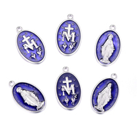 12 pièces Médailles de la Vierge Marie, Chapelets Catholiques, Grands Breloques pour la Fabrication de Colliers et Bracelets DIY