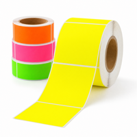 500 Etiquetas Rectangulares Fluorescentes por Rollo, Etiquetas de Codificación de Color con Adhesivo Permanente para Organización de Archivos en Oficinas y Almacenes