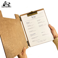 Impression numérique, couverture de menu personnalisée en poly bois, clip métallique, gravure, design haut de gamme pour les restaurants de café/restaurant occidental/vin