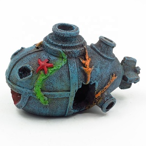 Miniatura de Resina de <span class=keywords><strong>Submarino</strong></span> en Ruinas, Ballena Burbuja, <span class=keywords><strong>Submarino</strong></span> Abandonado con Agujeros, Peces y Camarones que Escaparon de las Cuevas y Agujeros de Árboles - Product Image 1